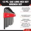 Performance Tool W1393 12pc SAE Long Hex Key Set, Black - Professional Grade Allen Wrenches with Extra Reach for Tough Jobs view 2