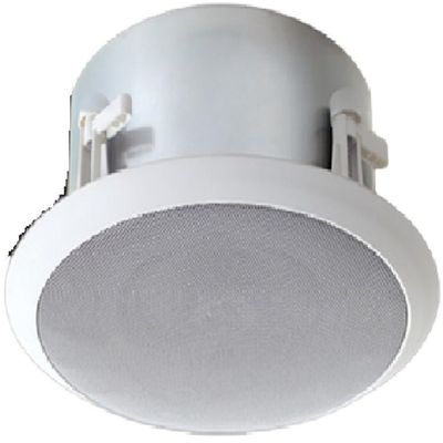 Bogen HFCS1LP High Fidelity, Low Profile Ceiling Speaker, Off-White; Selectable Power Taps Via Front-mounted Control; 16-Ohm Input for Non-transformer, Multi-speaker Systems; Integral Swing-out Clamps