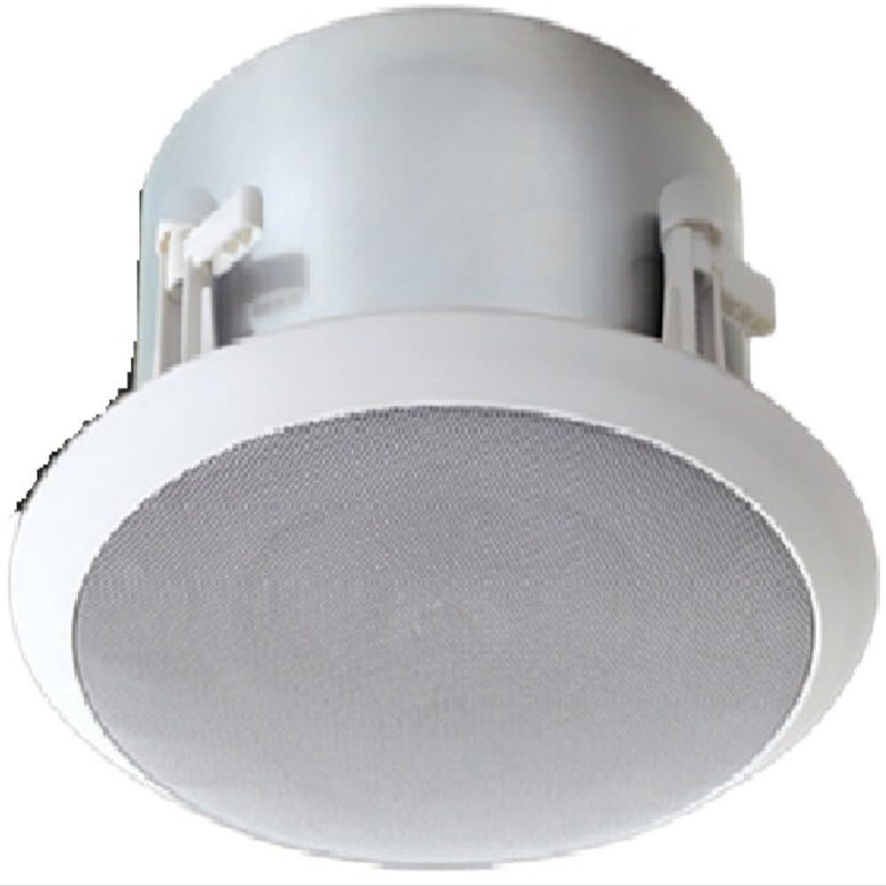 Bogen HFCS1LP High Fidelity, Low Profile Ceiling Speaker, Off-White; Selectable Power Taps Via Front-mounted Control; 16-Ohm Input for Non-transformer, Multi-speaker Systems; Integral Swing-out Clamps