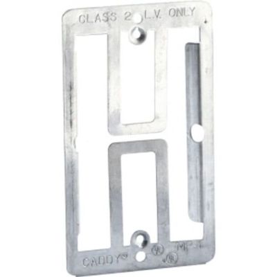 ERICO Caddy MP1 Low Voltage Mounting Plate, for Use with Low Voltage Class 2 Outlets, Threaded Mount, Steel
