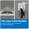 ICC Cable Pass-Through Wall Plate (1 Pack), 2-Gang, ABS Plastic, Low Voltage Cable Entry for HDMI, Ethernet, AV, and Speaker Wires, White view 3