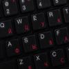 Russian Cyrillic Apple Keyboard Sticker with RED Lettering ON Transparent Background for Desktop, Laptop and Notebook view 4
