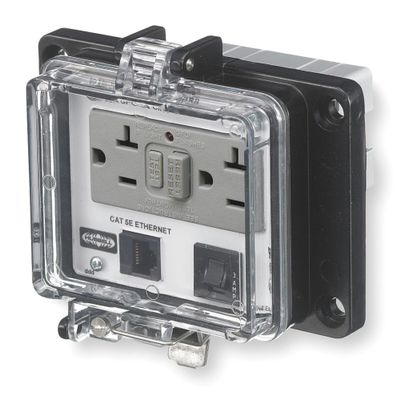 Hubbell - PR4X205EB - Black Access Port, Metal, Number of Gangs: 1, Cable Type: Power And Data, Panel-Safe(TM)
