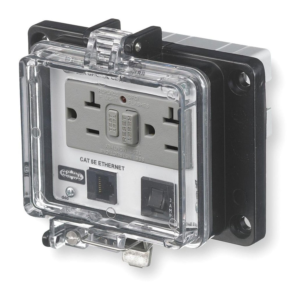 Hubbell - PR4X205EB - Black Access Port, Metal, Number of Gangs: 1, Cable Type: Power And Data, Panel-Safe(TM)