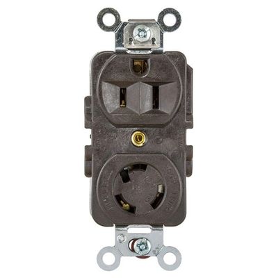 Locking Receptacle, 125Vac, Brown