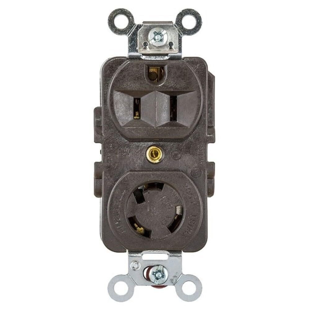Locking Receptacle, 125Vac, Brown