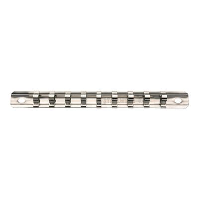 Stahlwille 80400002 40CL Clip Strips, Socket Holder, Size 2, for Socket Retention, 9 Retaining Clips, 1/4 inch Drive, Chrome Plated Finish, Length 300mm, Weight 52g, Made in Germany