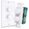 Pyle Home In-Wall Speakers With Dual Knob and Independent Volume Control Plate - 120W Load Handling, Dual Stereo Channel, Smooth Rotary Knobs, Universal Wall Plate - PVCD15 view 1
