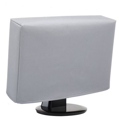 Computer Dust Cover - 27 Inch LCD Monitor Apple Flat Screen HD Panel Protector [Antistatic, Water Resistant, Heavy Duty Fabric, Silver] by DigitalDeckCovers