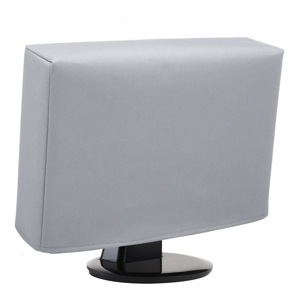 Computer Dust Cover - 27 Inch LCD Monitor Apple Flat Screen HD Panel Protector [Antistatic, Water Resistant, Heavy Duty Fabric, Silver] by DigitalDeckCovers
