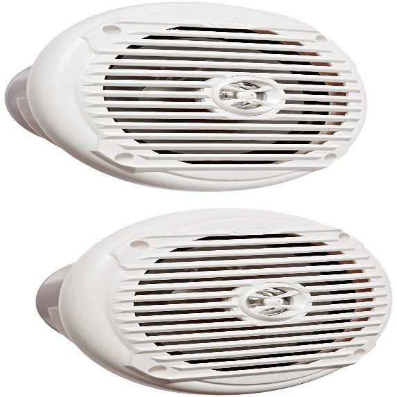 Jensen MS6007WR 6.5 Coaxial Marine Speakers, 60 Watts, White, Sold as Pair