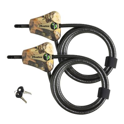 Master Lock Python Trail Camera Adjustable Camouflage Cable Locks w/4 Keys, 8418KA-2 CAMO 2-Pack
