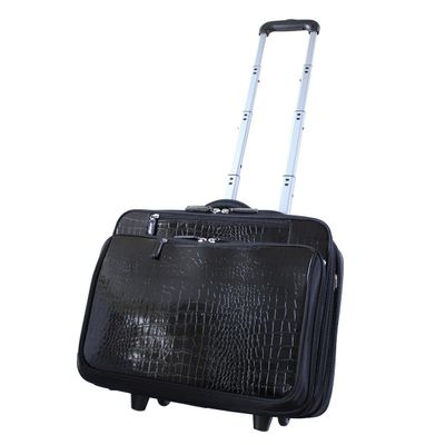 Women In Business Francine Collection - Croco 17.3 Inch Laptop Roller Case (Black)