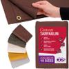 CCS Waterproof Canvas Tarp Cover  Heavy Duty Duck Cloth, Waxed Canvas Tarpaulin with Rustproof Brass Grommets for Camping, Construction, Equipment & Outdoor Use (Brown, 6x8 Ft) view 1