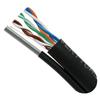 Vertical Cable Cat5e, 350 Mhz, UTP, UV Jacket, Outdoor, CMX, Messenger, 1000ft, Black, Bulk Ethernet Cable, Wooden Spool view 2