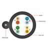 Vertical Cable Cat5e, 350 Mhz, UTP, UV Jacket, Outdoor, CMX, Messenger, 1000ft, Black, Bulk Ethernet Cable, Wooden Spool view 3