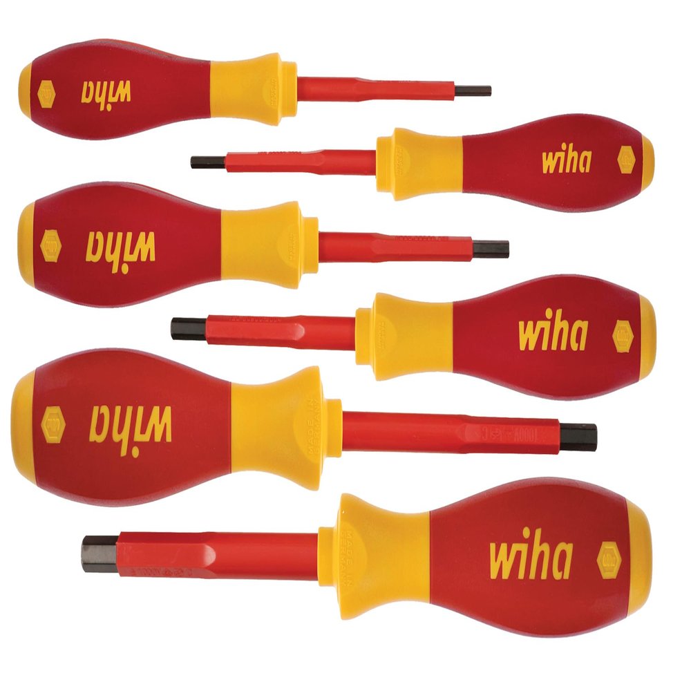 Wiha 32366 2.5-8 Insulated Hex Metric Screwdriver Set, 6-Piece