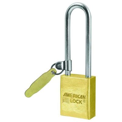 Keyed Padlock, 3/4 in,Rectangle,Gold