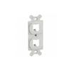 Panduit CF1062IWY 2-Port 2-Module Space Plastic Module Frame, Off White view 1
