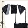 ePhoto 3 Softbox Photo Video Studio Lighting & 10x16 White Muslin Backdrop Background Support Stand Set H9004SB-1016W view 1