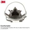 3M Half Facepiece Reusable Respirator 6100, NIOSH, Four-Point Harness, Comfortable Fit, Dual Airline Supplied Air Compatible, Bayonet Connections, Painting, Sanding, Cleaning, Small view 3