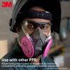 3M Half Facepiece Reusable Respirator 6100, NIOSH, Four-Point Harness, Comfortable Fit, Dual Airline Supplied Air Compatible, Bayonet Connections, Painting, Sanding, Cleaning, Small view 4