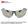 3M Safety Glasses with Readers, BX, +2.0, ANSI Z87, Anti-Fog Anti-Scratch Gray Lens, Silver Frame, Adjustable Length Temples and Lens Angle view 3