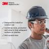 3M Safety Glasses, Virtua, 1 Pair, ANSI Z87, Clear Hard Coat Lens, Clear Frame, Economical Eyewear Protection, Lightweight, Wraparound Coverage, UVA, UVB, UVC view 4