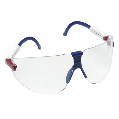3M Lexa Protective Eyewear, 15258-00000-100 Clear Anti-Fog Lens, R/W/B Temple, Medium (Pack of 100)