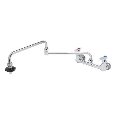 T&S Brass B-0598 Wall Mount 8-Inch Centers 24-Inch Double Joint Nozzle Insulated On-Off Control Pot Filler