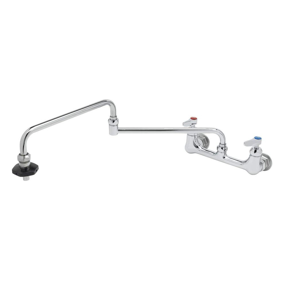 T&S Brass B-0598 Wall Mount 8-Inch Centers 24-Inch Double Joint Nozzle Insulated On-Off Control Pot Filler