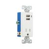 Eaton TR7740W-K Combination USB Charger with Tamper Resistant Receptacle, 2-Pole, 3-Wire Grounding, White view 3