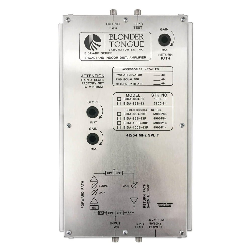 BIDA 86B-30P Broadband Indoor Distribution Amplifier