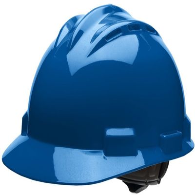 Bullard 3-Rib S62 Cap Style Safety Hard Hat with 4-Point Ratchet Suspension and Cotton Brow Pad, Kentucky Blue