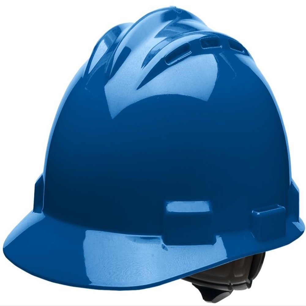 Bullard 3-Rib S62 Cap Style Safety Hard Hat with 4-Point Ratchet Suspension and Cotton Brow Pad, Kentucky Blue