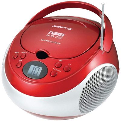 Naxa Electronics NPB252RD Portable CD/Mp3 Players with Am/FM Stereo (Red)