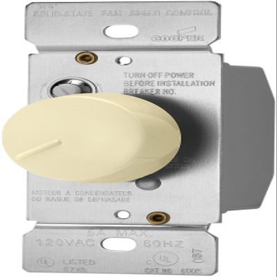 Eaton RFS5-A-K 5-Amp 120-Volt Single-Pole Quiet 3-Speed Fan Control, Almond