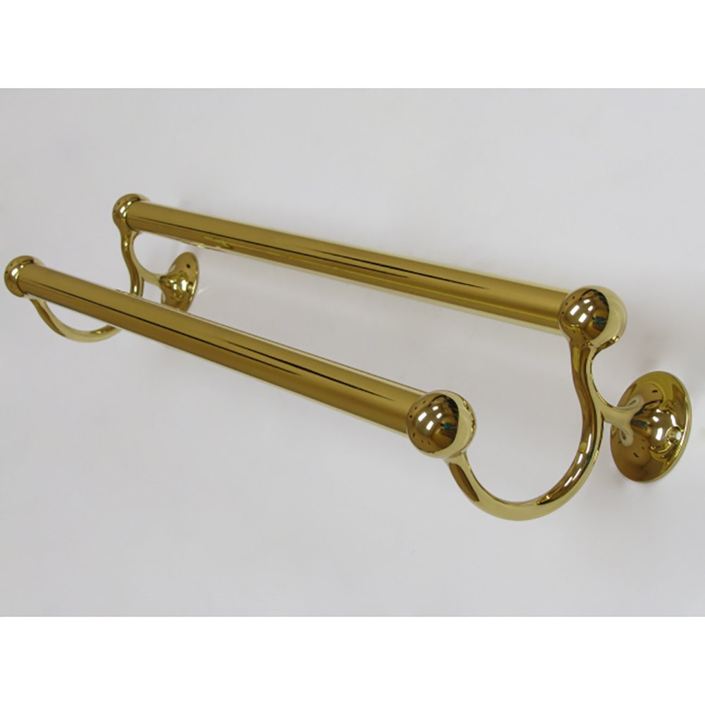 GINGER 0122/24-3 Motiv 212 City 24" Double Towel Bar Polished Brass Finish
