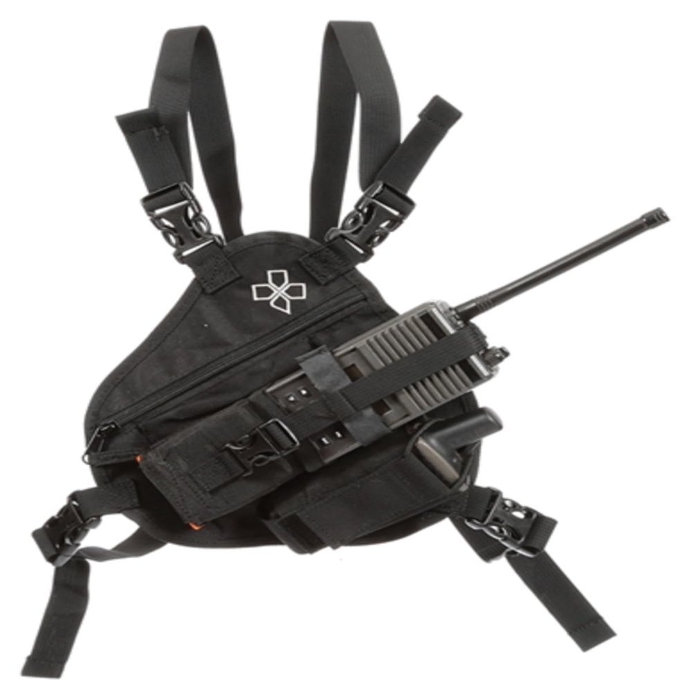 COAXSHER RP-1 Scout Radio Chest Harness for 2 Way Radio & Electronics | Search and Rescue, Ski Patrol, Emergency Response - Black
