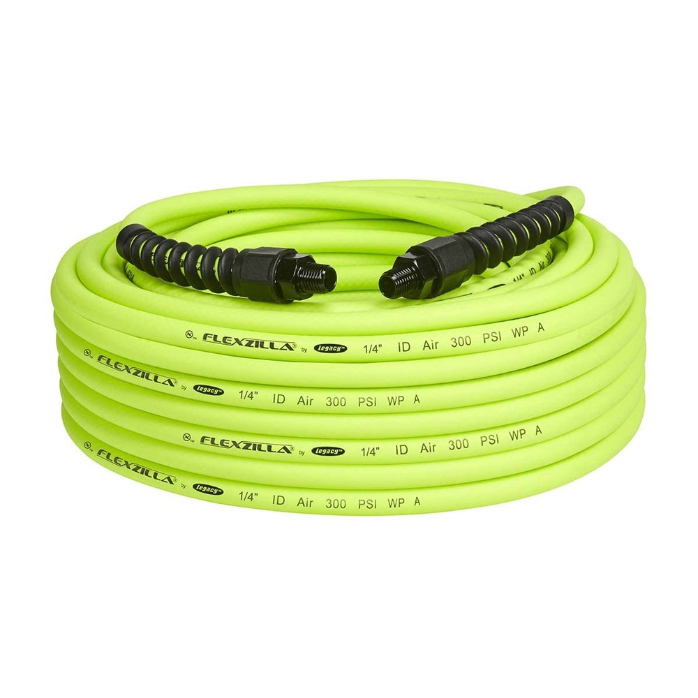 Flexzilla HFZP14100YW2 ZillaGreen Pro Air Hose 100 Feet | 1/4" Hose I.D. | All Weather Flexibility | Lightweight and Easy to Handle | Won't Kink Under Pressure