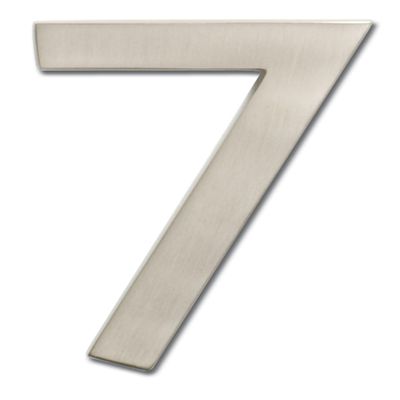 Architectural Mailboxes 3585SN-7 Brass 5-Inch Floating House Number 7, Satin Nickel