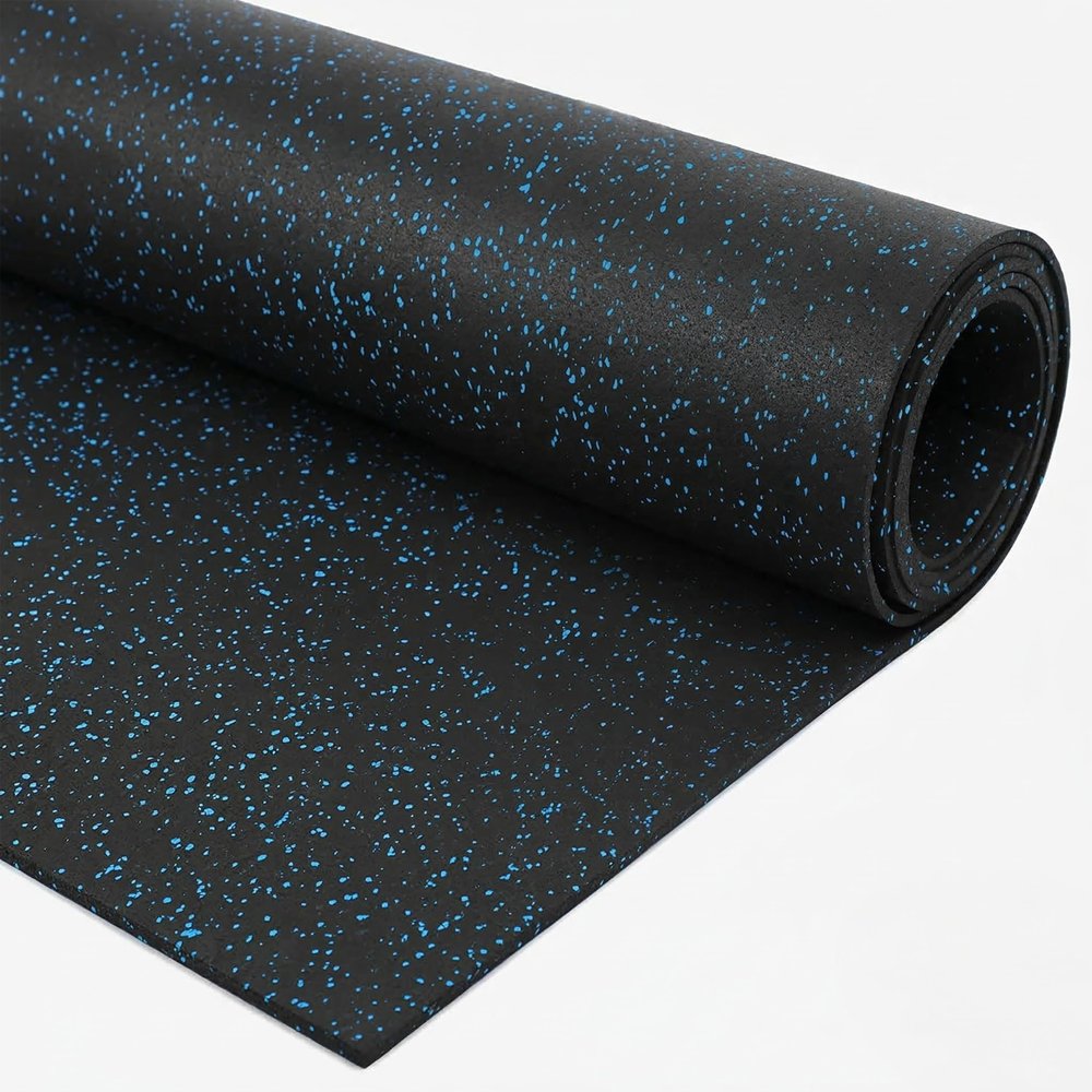 Traxxon by FlooringInc Rubber Gym Flooring Roll, Heavy Duty Recycled Rubber Floor Mats for Home Gym, Garage Gym Floor Mat, Horse Stall Mat (1/4" Thick | Blue | 4'x10' | 40 Sq Ft)