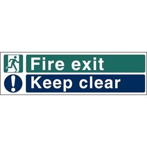 W311 Fire Exit Keep Clear Sign