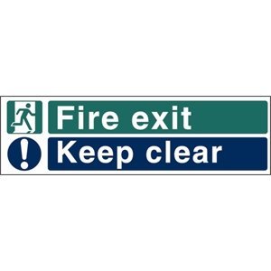 W311 Fire Exit Keep Clear Sign