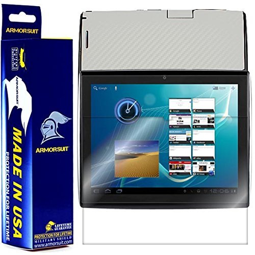 ArmorSuit MilitaryShield White Carbon Fiber Skin Wrap Film + HD Clear Screen Protector for Le Pad II Tablet - Anti-Bubble Film