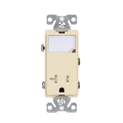 Eaton TR7735V-BOX Wiring Arrow Hart Receptacle/Night Lights, Dimmable Leds, Ivory