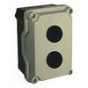 30mm Gravity Die Cast Aluminum Enclosure, 2 Position, 2x1/2"x14 NPT Cable Entry, Black Base, Pebble Gray Cover, 93mm(L)x135mm(W)x52mm(H) view 1