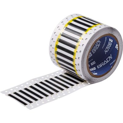 Brady 2HT-187-2-BK-S High Temperature PermaSleeve Wire Marking Sleeves, 0.335" Height, 2.00" Width, Polyvinylidene Fluoride (B-345) Black (Roll of 500)