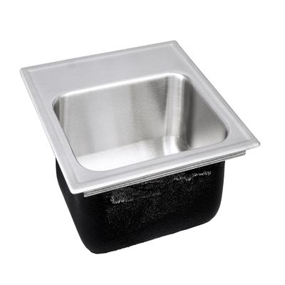 Just Single Bowl Drop-in Stainless Steel Sink, 18 GA, 3 Hole, OD 15" x 15", SL-1515-A-GR-3