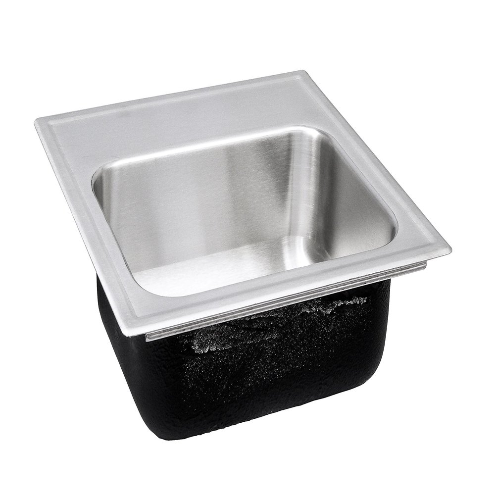 Just Single Bowl Drop-in Stainless Steel Sink, 18 GA, 3 Hole, OD 15" x 15", SL-1515-A-GR-3